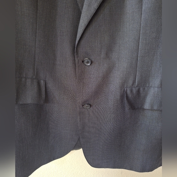 Brooks Brothers Suit Jacket 42R Blue/Gray Wool Check Print  Makers USA - Picture 5 of 9